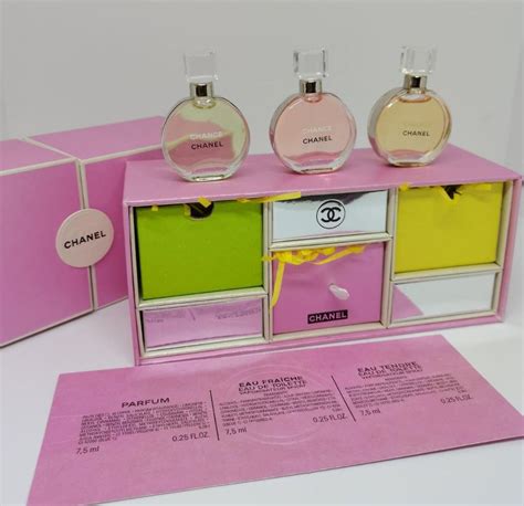 chanel fragrance miniatures set|Chanel miniature perfume gift set.